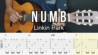 Linkin Park - Numb Fingerstyle Guitar ( Tab + Chords + Lyrics )