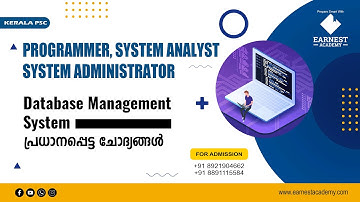 KERALA PSC | PROGRAMMER | SYSTEM ADMINISTRATOR | SYSTEM ANALYST | DBMS | QUESTIONS DISCUSSION