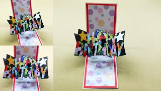 DIY how to make Birthday Pop-Up card#ทำการ์ดป๊อปอัพวันเกิดเก๋ๆ/แม่เนย น้องพอสDIY