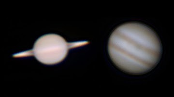 Jupiter and Saturn through my 10" dobsonian telescope