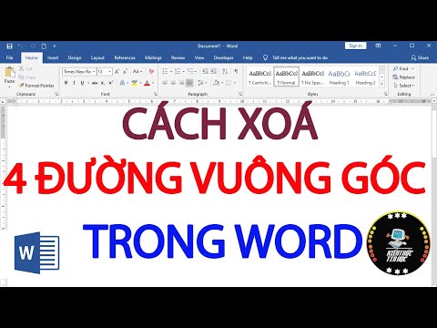 Cách xoá 4 đường vuông góc trong word