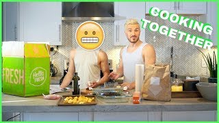 Couple attempts cooking together... our first HelloFresh box! by Justin and Nick 24,621 views 4 years ago 17 minutes