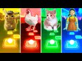 Pikachu vs Chicken Song vs Cute Cat vs Squid Game - Tiles Hop EDM Rush