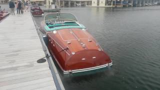 1959 RIVA Ariston running at the dock