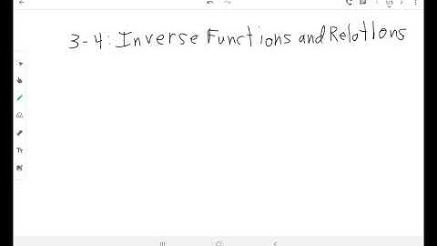 3-4: Inverse Functions and Relations