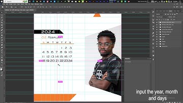 2025 Monthly Calendar Design Photoshop Tutorial– Clean & Minimal Lay PART 2