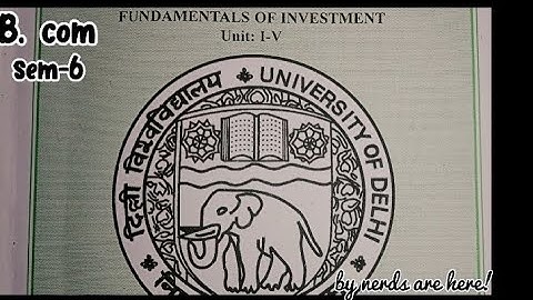 fundamentals of investment bcom sem-6 ✨