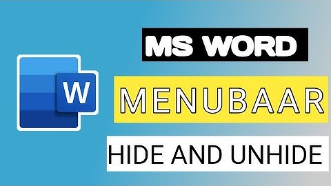 How to show ms word menubar || show ms word menubar || hide and unhide