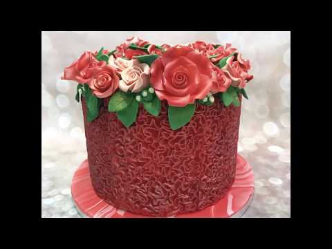 Red Marble Cake Board by Carol McFarland