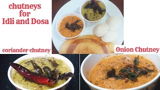 Two Types of chutneys for Idli and Dosa | Coriander chutney | onion chutney | by cooking with Farnaz