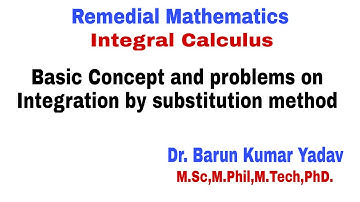 Integration |substitution method |Remedial Mathematics |Part 3| #barunmaths #pharmd