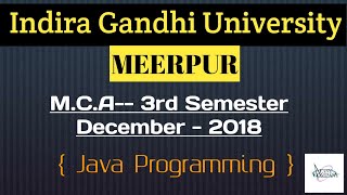 IGU-M.C.A. 3rd Semester 2018 | Java Programming | IGU | Easy Company Maths