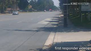 Rialto Fire and Cal Fire responding to a Fire