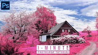 Make Infrared Photo Effect In Photoshop | Photoshop infrared tutorial |1-Minute Tutorial