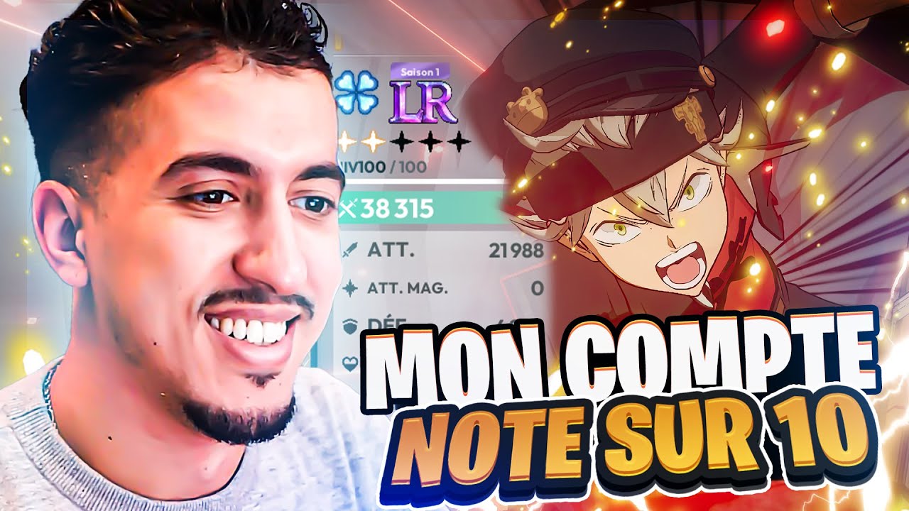 NOTE SUR 10 MON COMPTE BLACK CLOVER 🔥 BLACK CLOVER MOBILE - YouTube