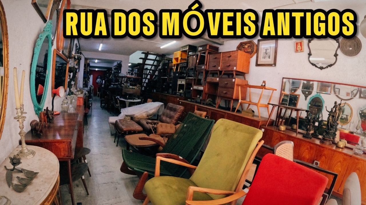 INCRIVEL A QUANTIDADE DE LOJAS DE MOVEIS ANTIGOS NESSA RUA EM SÃO PAULO