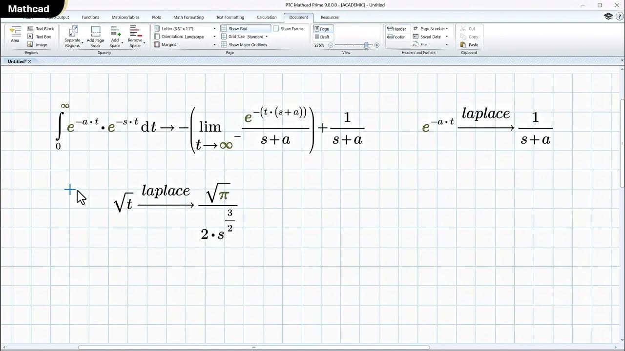 ENGT 509 282 Laplace Transforms in MATLAB and Mathcad Prime YouTube