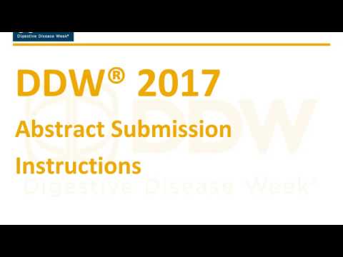 DDW 2017 Abstract Submission Site Instructions