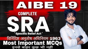 AIBE 19 Exam | Specific Relief Act 1963 | SRA 1963 | Most Important MCQs for AIBE 19 Exam in Hindi