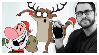 Drawing Cartoon Characters as Christmas Characters!