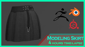 How to model a SKIRT in Zbrush and Blender - Time-lapse
