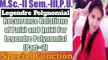 Recurrence Relations of Pn (x) and Qn(x) of Legendre