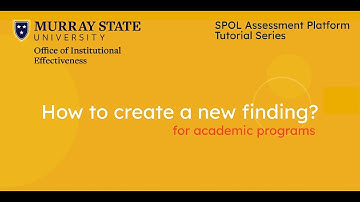 Creating a new finding for academic programs