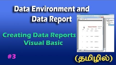 Creating Data Environment and Data Reports Visual Basic | How to export and print data using VB 6.0