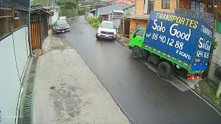 Car Crashes Instantly After Leaving Parking Spot