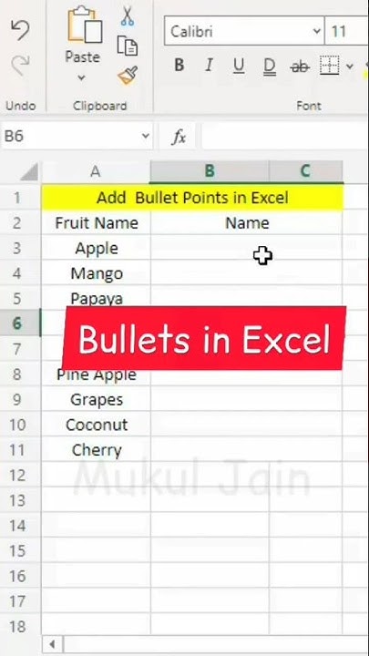 How to Bullets in Excel | #shorts #shortvideo #excel - YouTube