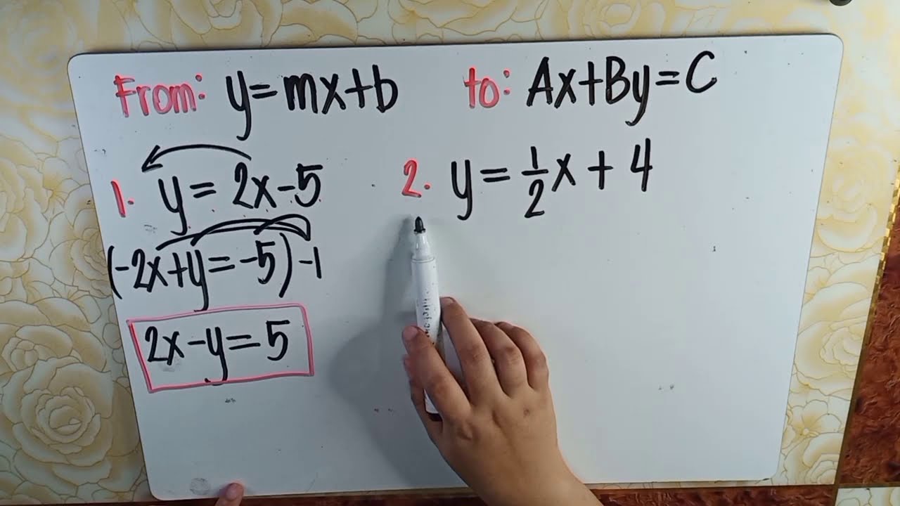 Writing Linear Equation from Standard Form to SlopeIntercept Form and vice versa YouTube