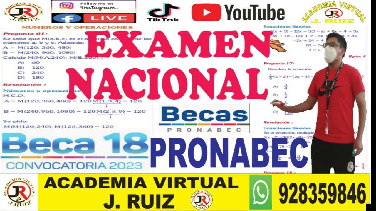 BECA 18 2023 SIMULACRO EXAMEN NACIONAL DEL PRONABEC RESOLUCIÓN. YouTube