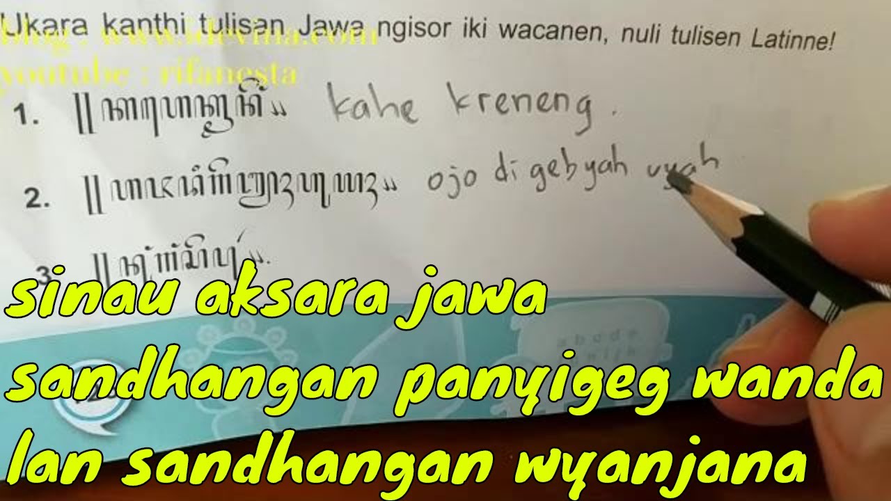 Belajar bahasa jawa "maca lan nulis ukara migunakake sandhangan