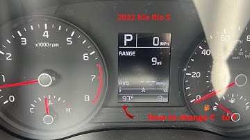 2022 Kia Rio S. How to change temperature from celsius to Fahrenheit.