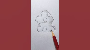 How to Draw a Mushroom House #drawing #stepbystep #housedrawing