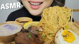 ASMR *Crispy Pata, Pancit Langlang with GINATAANG BILO BILO  Relaxing Eating Sounds | N.E Let's Eat