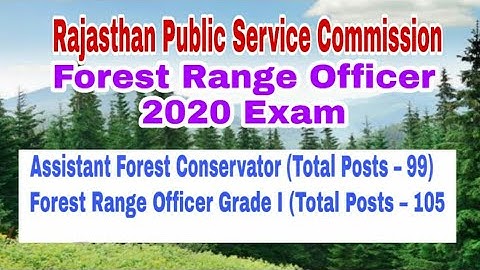 RPSC || forest range officer exam || AFC || FRO