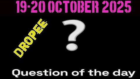 Dropee Quiz Answer Today | Dropee Question Ka Sahi Answer Sabse Pehle! 🔥 | 100% Correct Answer!"