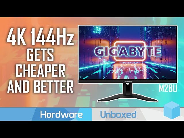 GIGABYTE M28U, 28 Inch (71.12 Cm) 144Hz 4K 3840 X 2160 Pixels, LCD Gaming  Monitor, Ss IPS Display, Freesync Premium Pro with Kvm Feature, 1Ms  Response