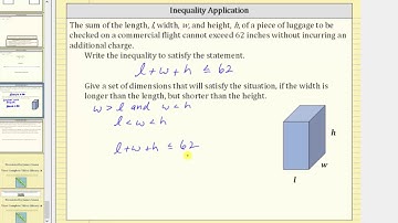 Write and Solve an Inequality to Represent a Situation: Luggage Dimensions