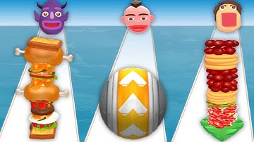 SANDWICH RUNNER vs GOING BALLS vs PANCAKE RUN - Triple Gameplay 2023