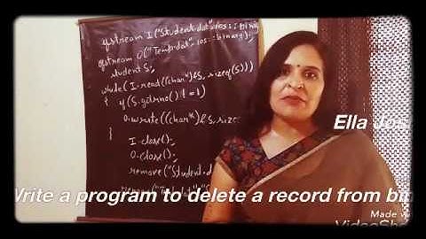 How to delete a record from binary file| c++ classes for class 12