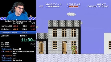 (1:01:33) Zelda 2 - Any% No Major Glitches speedrun