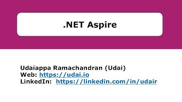 .NET Aspire  - Meetup Nov 2024 by Udaiappa Ramachandran