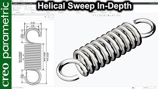 Helical sweep in depth with multiple spring examples in Creo Parametric