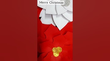 Christmas decorations | paper poinsettia flower | Christmas craft #diy #shorts #poinsettias #youtube