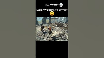 Me: "WTF?"  💀  Lydia "Welcome To Skyrim" 😃  #skyrim #elderscrolls #shorts