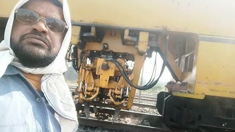 Rail track ballast temping by track machine #unimate