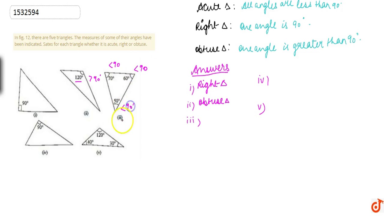 In fig. 12, there are five triangles. The measures of some