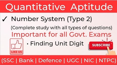 Quantitative Aptitude L3| Number System (type 2) | SSC | BANK | NIC UGC | DEFENCE CDS NDA